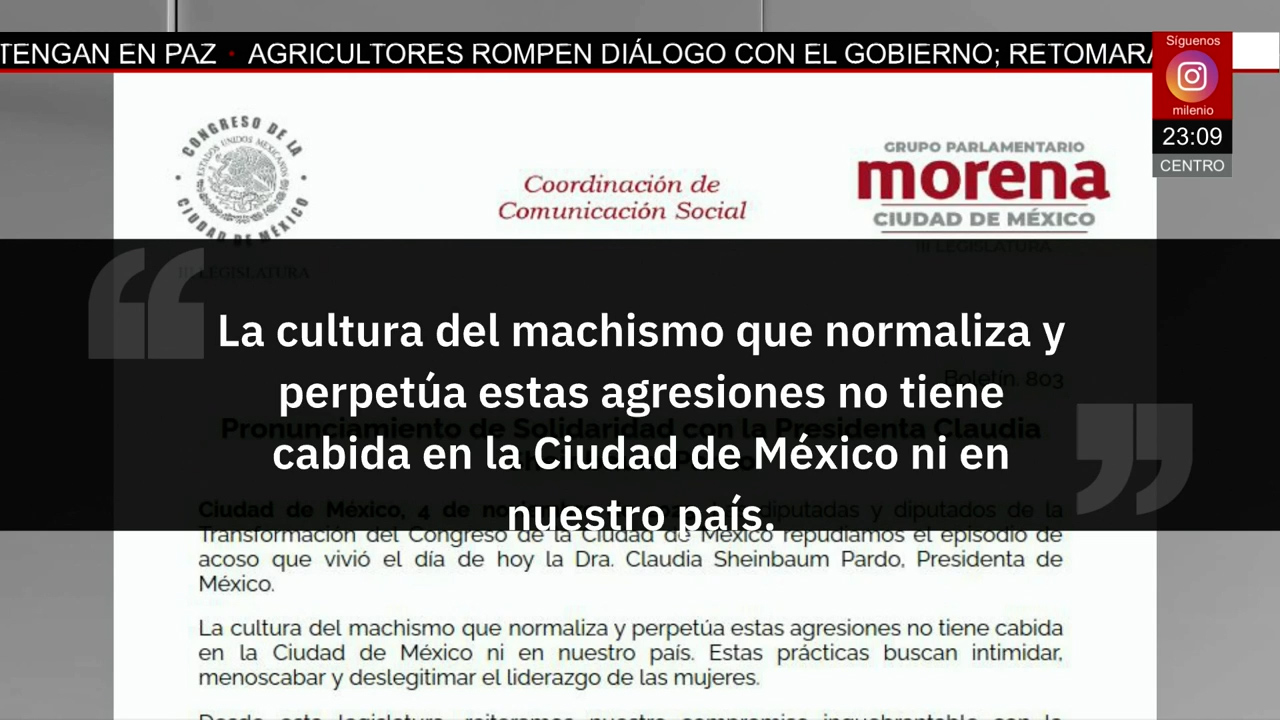 Diputados de Morena condenan el acoso contra Claudia Sheinbaum y rechazan el machismo