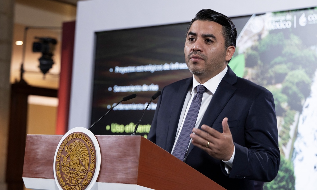 Efraín Morales, director general de la Conagua, en conferencia de prensa mañanera. | Cortesía