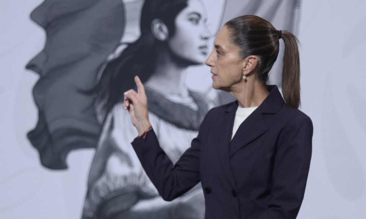 La presidenta Claudia Sheinbaum en su conferencia de prensa mañanera el 5 de noviembre. (Cuartoscuro)