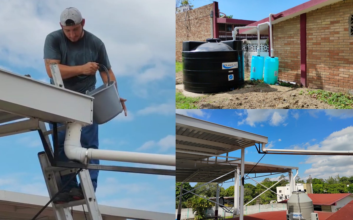 Sistema de captación y aprovechamiento de agua de lluvia, en la primaria Herman Harris Fleishman. | Cortesía