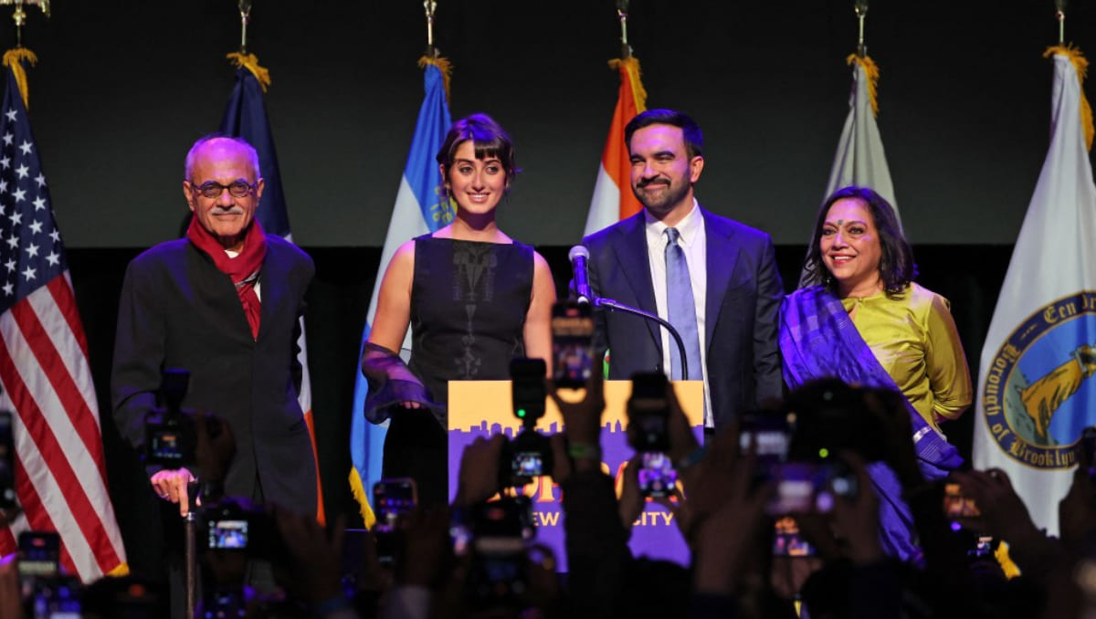 Zohran Mamdani celebró los resultados junto a su familia la tarde del 4 de noviembre | AFP