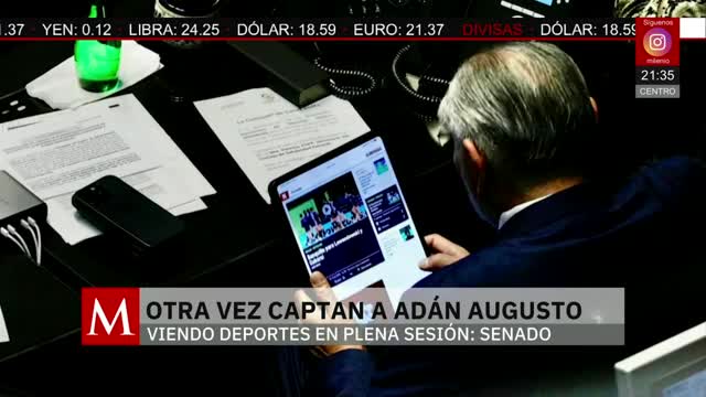 Adán Augusto, otra vez, captado viendo deportes en plena sesión | Elisa Alanís, 5 de noviembre 2025