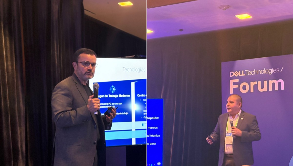 Directivos participan en conferencia de prensa, en el marco del “Dell Technologies Forum”. Foto: Especial