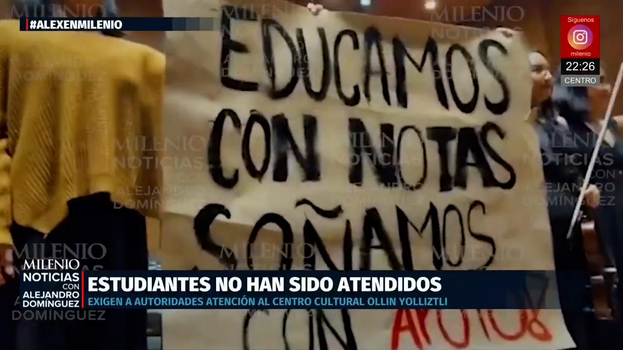 Estudiantes del Centro Cultural Ollin Yolliztli protestan con música por malas condiciones