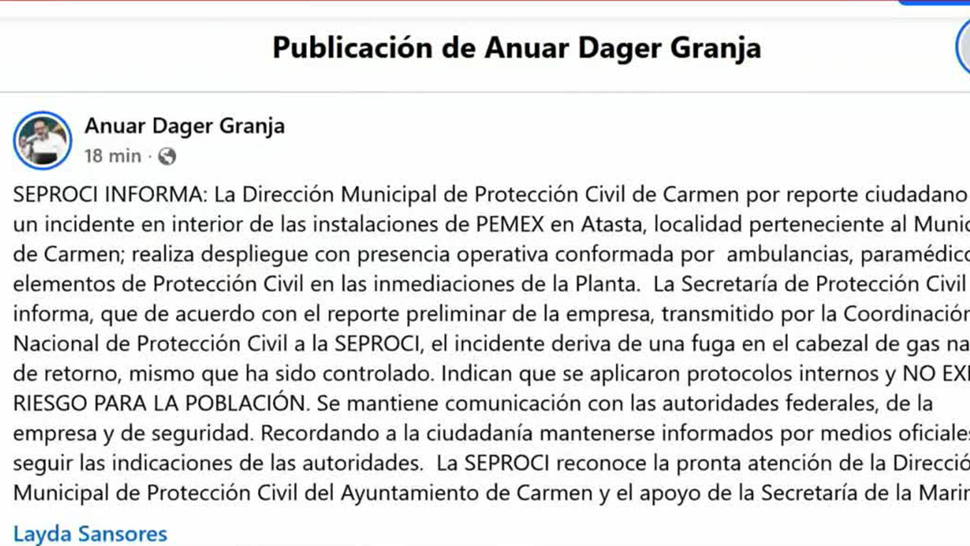 ÚLTIMA HORA: Autoridades controlan explosión en línea de gas natural de Campeche