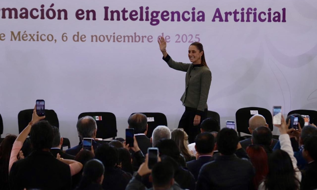 La presidenta Claudia Sheinbaum durante la inauguración del Centro Público de Formación en Inteligencia Artificial. (Octavio Hoyos)