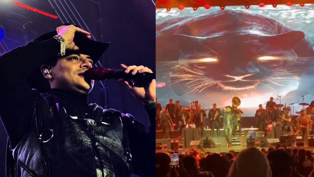 Eduin Caz de Grupo Firme cantando 'Se fue la Pantera'. | FOTO: TikTok @rayo.azteca