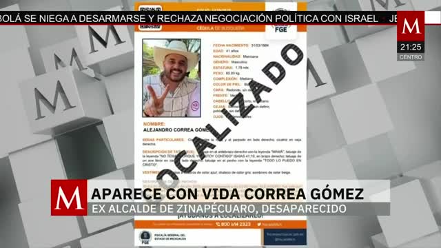 Localizan con vida al exalcalde Zinapécuaro, Michoacán | Elisa Alanís, 6 de noviembre 2025