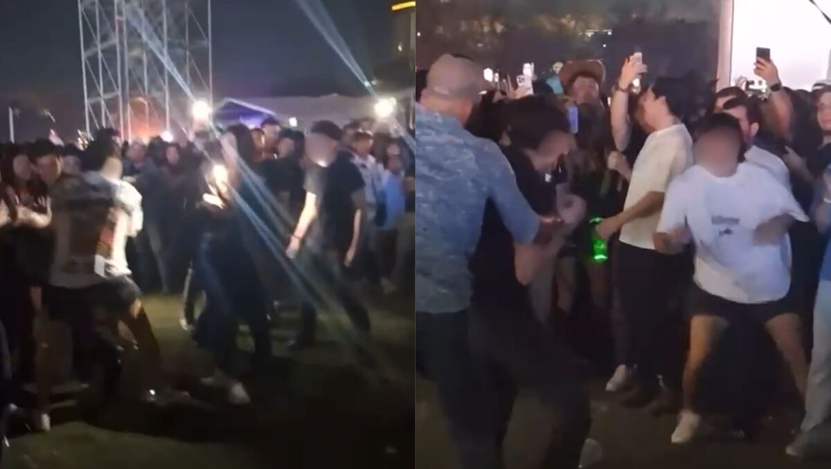 La pelea uf captada por demás asistentes. | Especial.