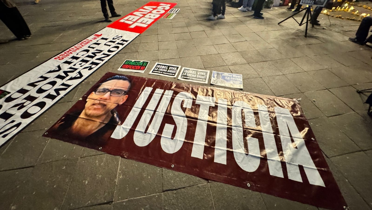 Miembros del colectivo 'Afinación Sí Verificación No' exigen justicia por el asesinato de Gobel (Foto: Usi Toledo)