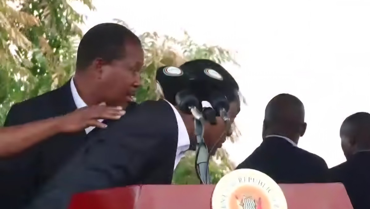 Hakainde Hichilema escapó del lugar ileso. | Captura de pantalla