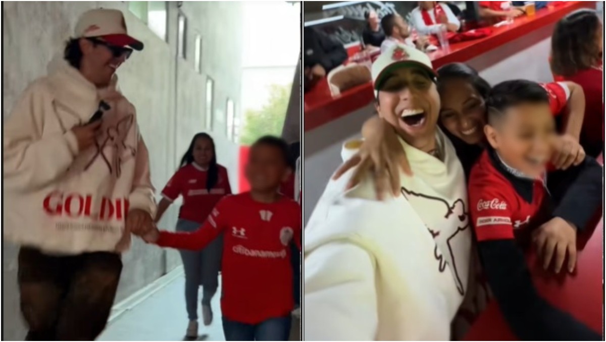Influencer cumple sueño de pequeño aficionado del Toluca (Captura de pantalla @brekelmilagro)