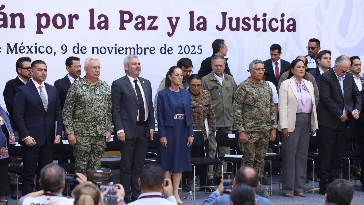 La Presidenta durante la presentación del Plan Michoacán por la Paz y la Justicia. | Ariana Pérez