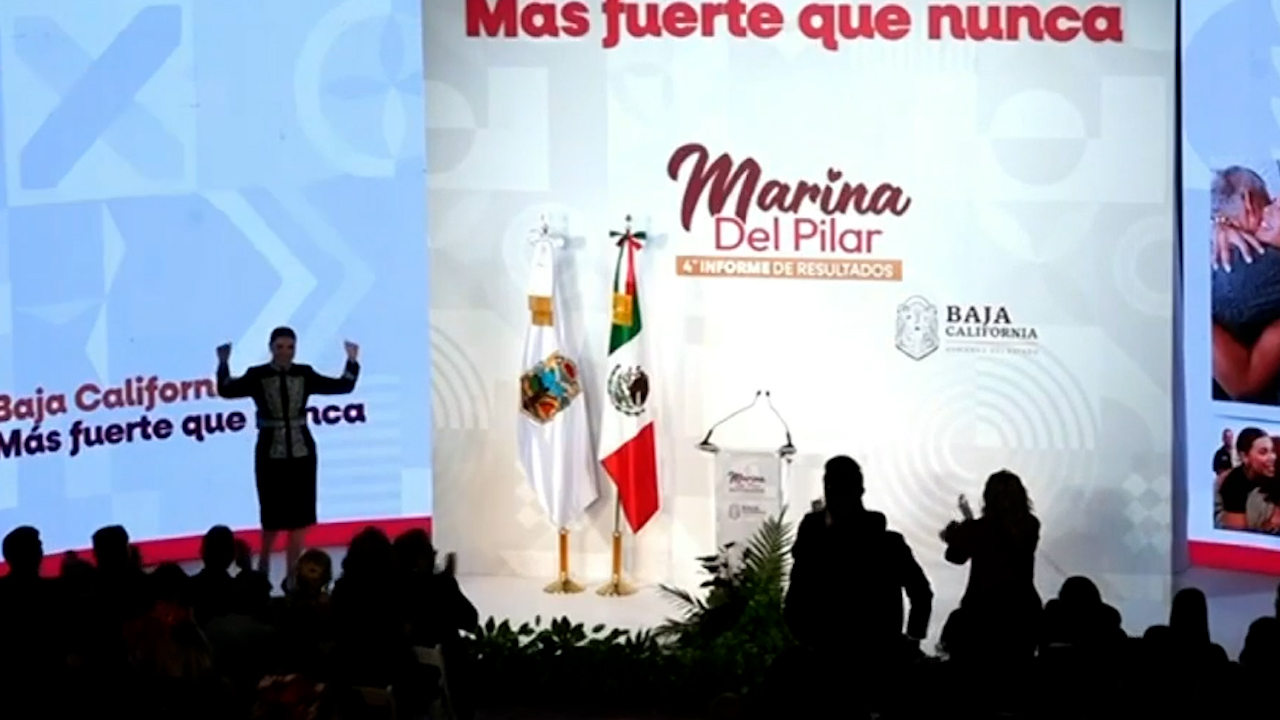 La gobernadora de Baja California, Marina del Pilar Ávila, rindió su cuarto informe de gobierno, donde resaltó logros en materia de desarrollo social,