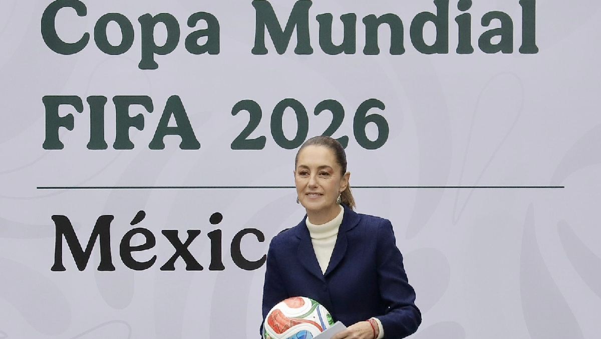 La Presidenta durante la presentación sobre el Mundial 2026, en el Centro Cultural de Los Pinos. | Ariel Ojeda