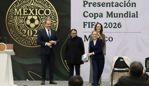 La Presidenta en la presentación sobre el Mundial 2026 en Los Pinos.