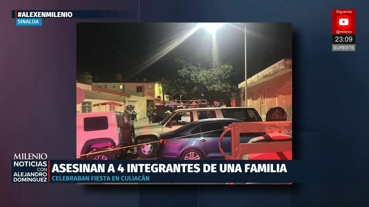 Asesinan a 4 integrantes de una familia en Sinaloa