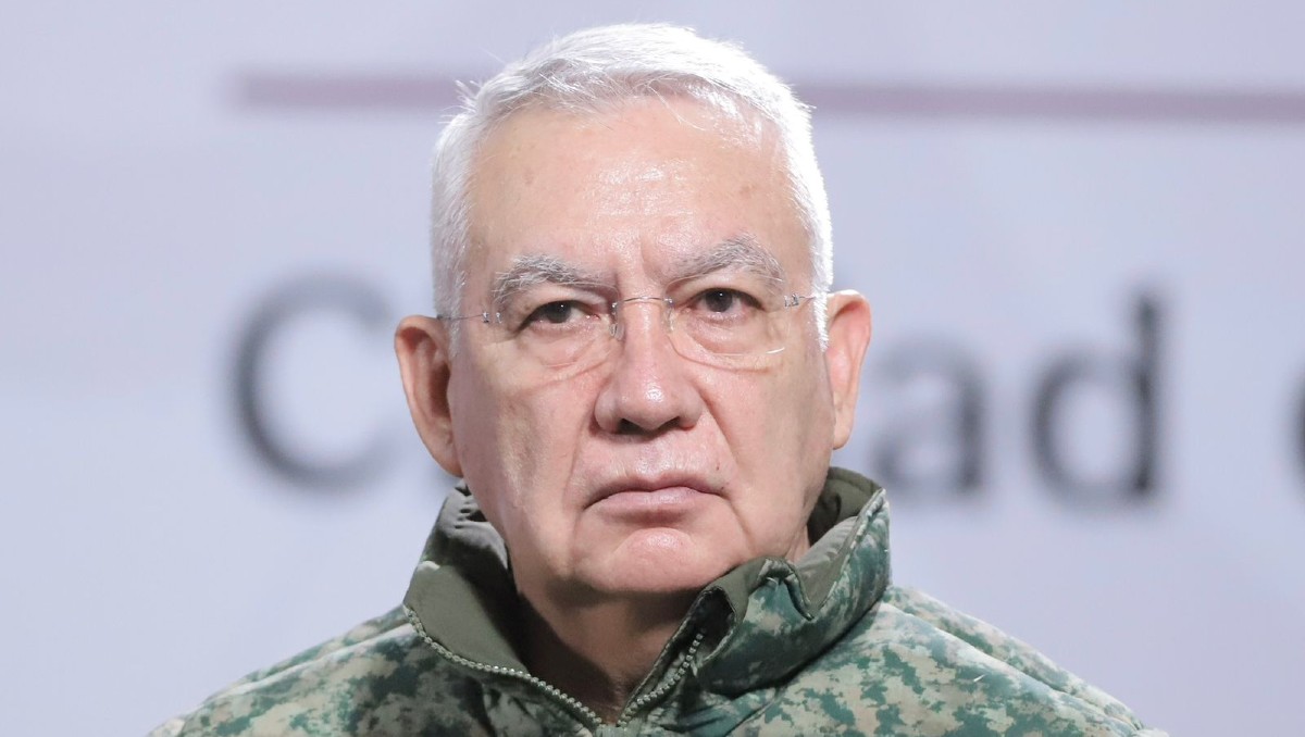 El secretario de la Defensa Nacional durante la conferencia matutina HOY 11 de noviembre. | Foto: Ariel Ojeda