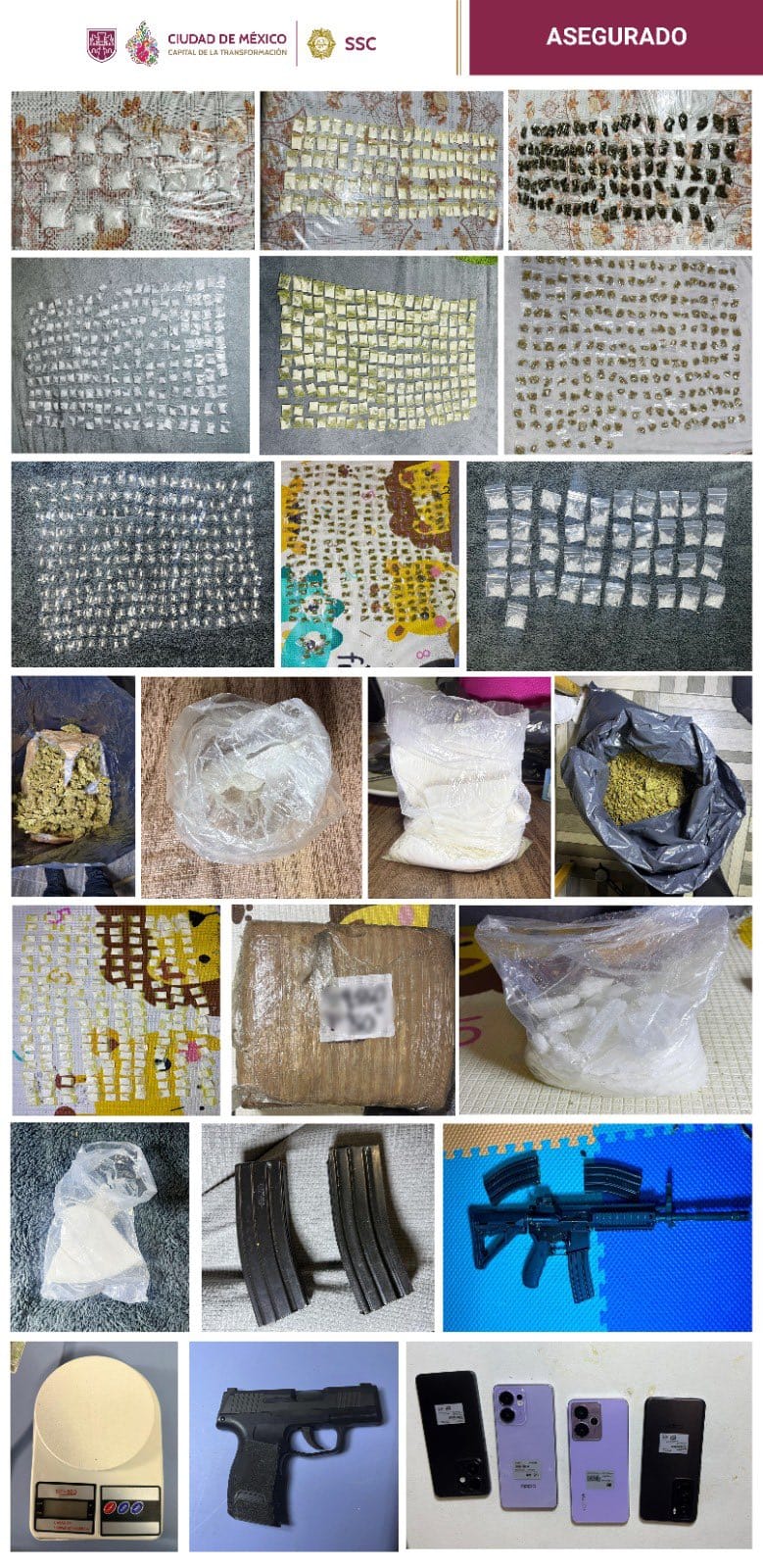 Aseguran más de mil 500 dosis de droga. | SSC