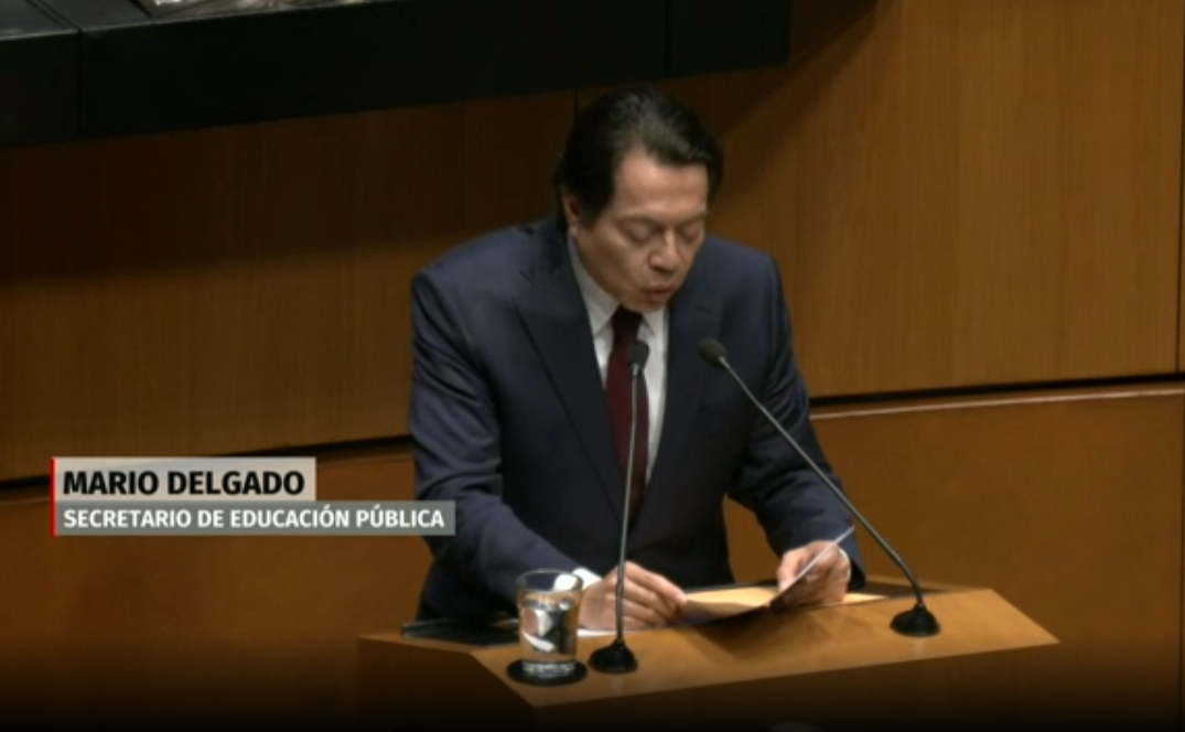 Mario Delgado comparece ante la Cámara Alta del Senado por glosa del informe de Sheinbaum