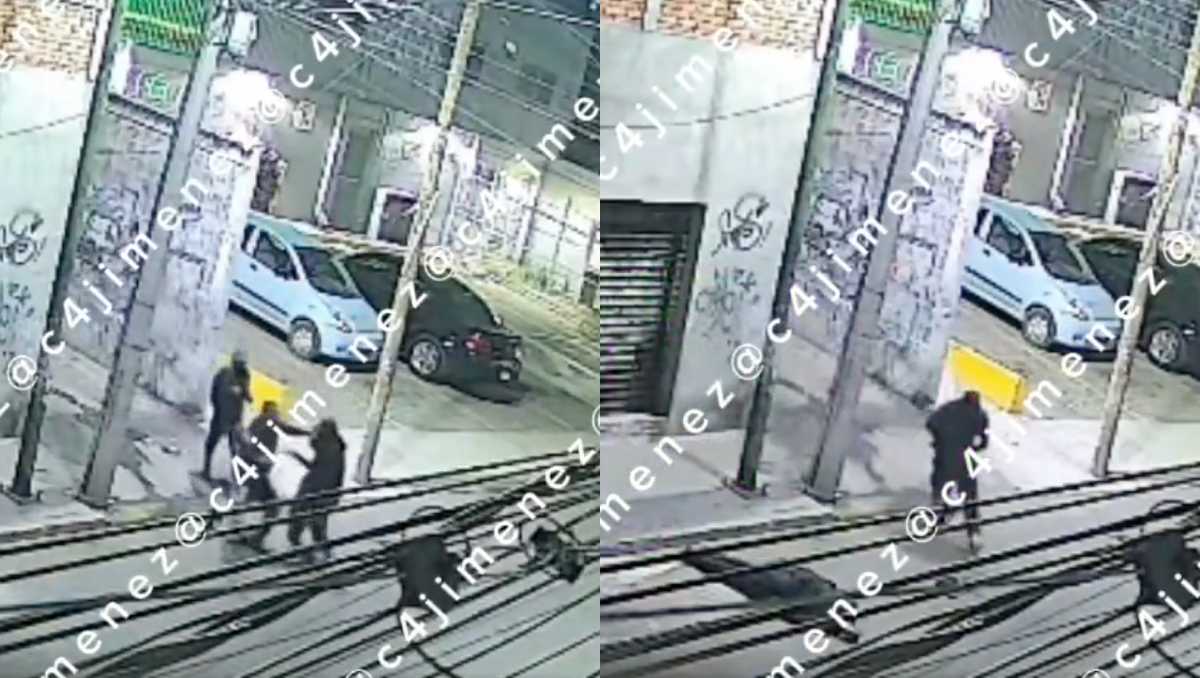 El policía fue atacado en plena vía público por dos delincuentes. Foto: (Especial)