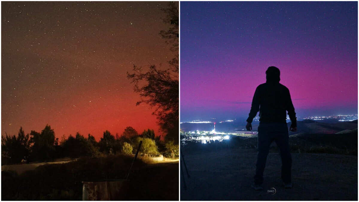 Así se vivió la aurora boreal en el Norte de México | X @dxbetm / Da Ko