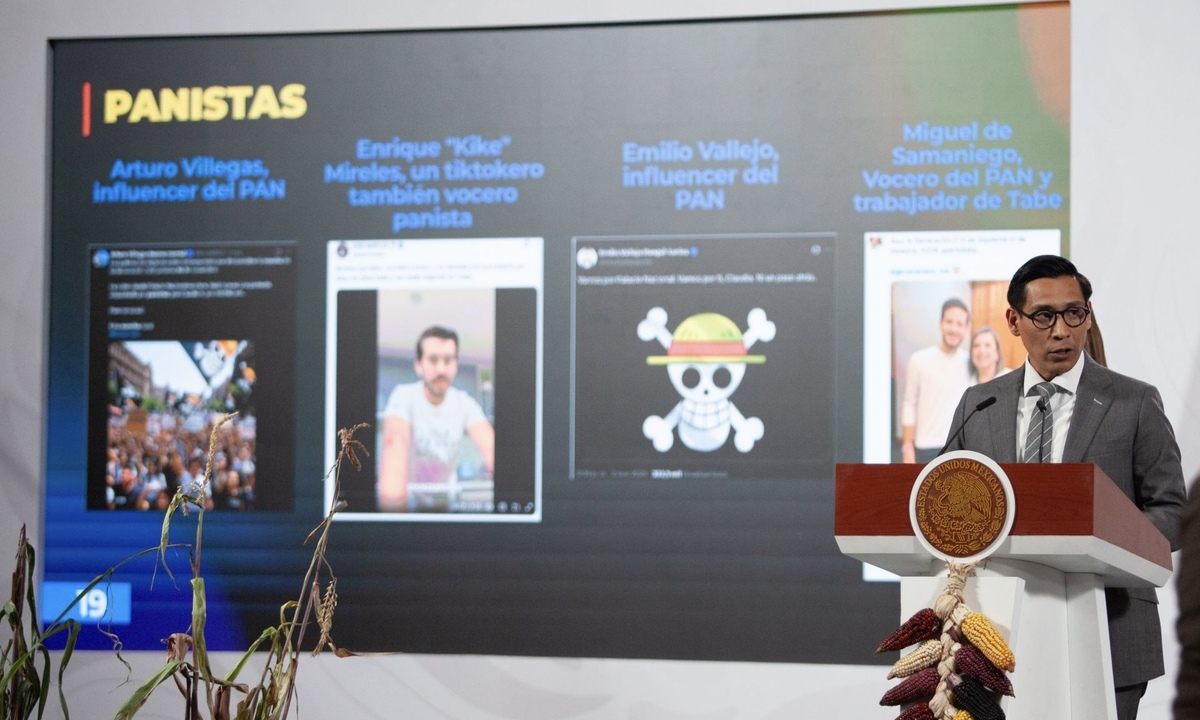 Miguel Ángel Elorza Vázquez, coordinador de Infodemia durante conferencia de prensa. (Cuartocuro)