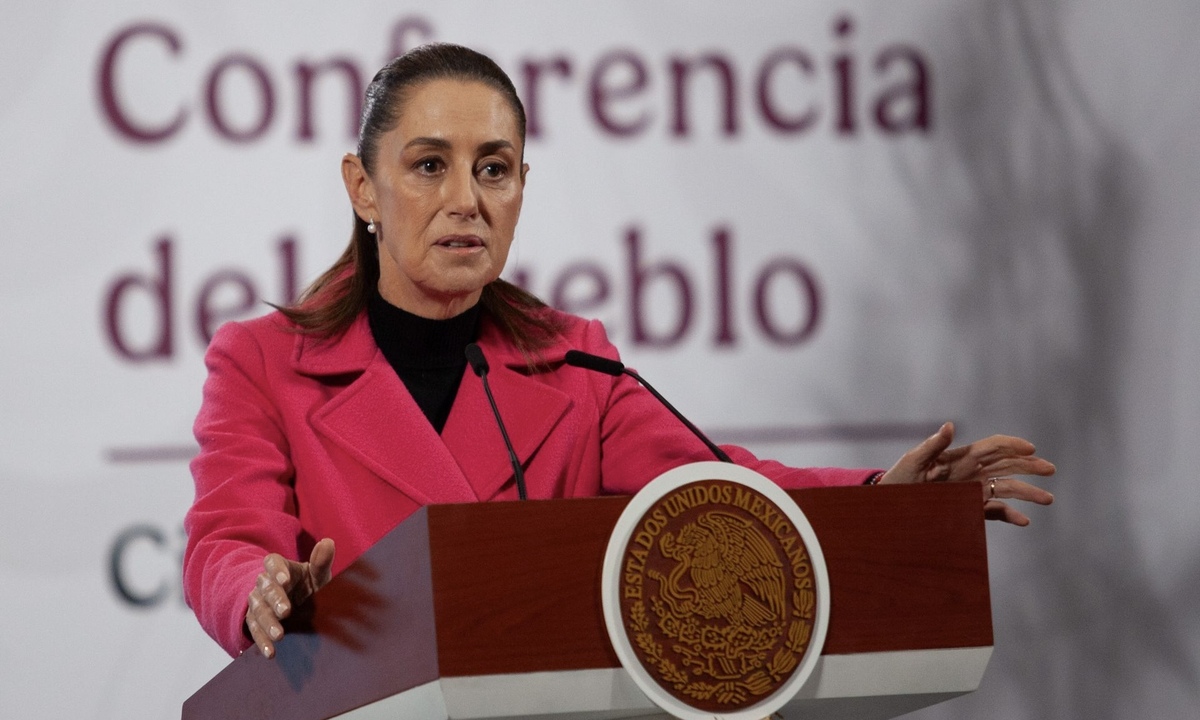 La Presidenta en su conferencia de prensa mañanera en Palacio Nacional el 13 de noviembre. (Cuartoscuro)