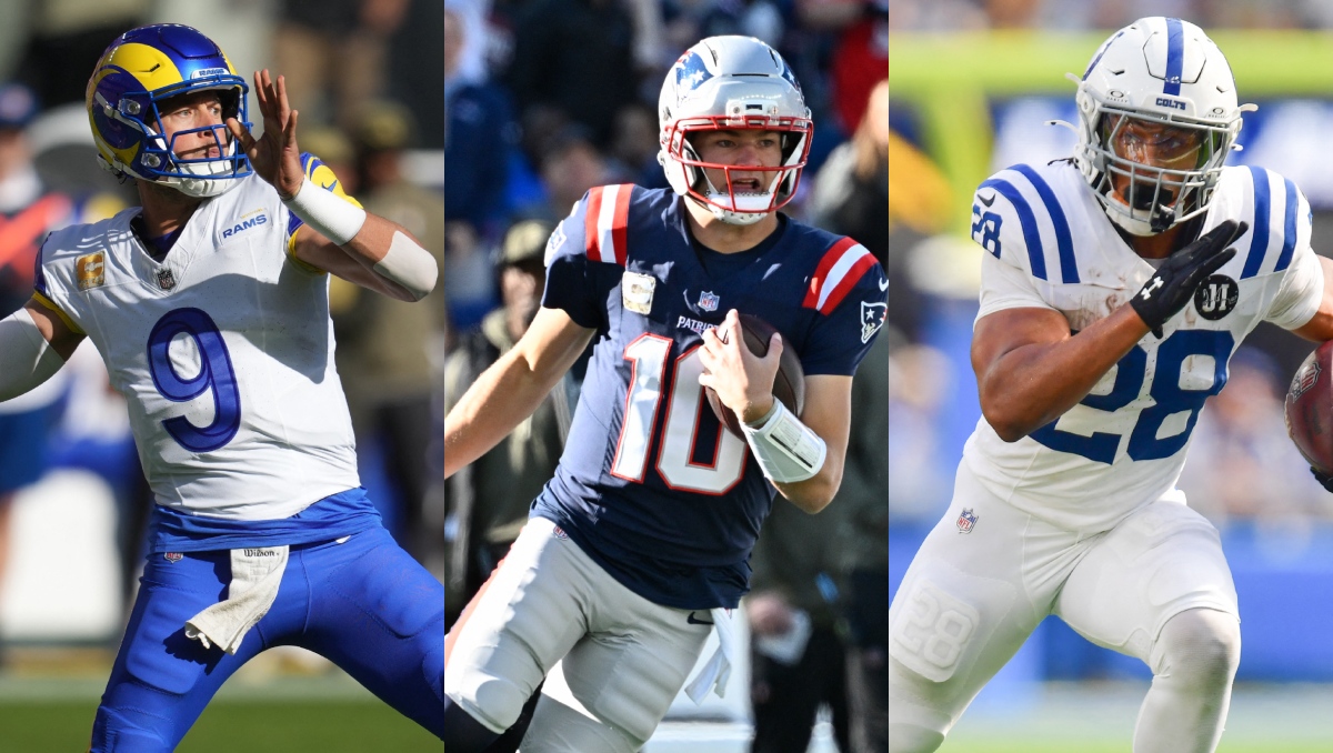 Drake Maye, Mathew Stafford y Jonathan Taylor, tres de los favoritos a contender por el MVP de la NFL (Reuters)