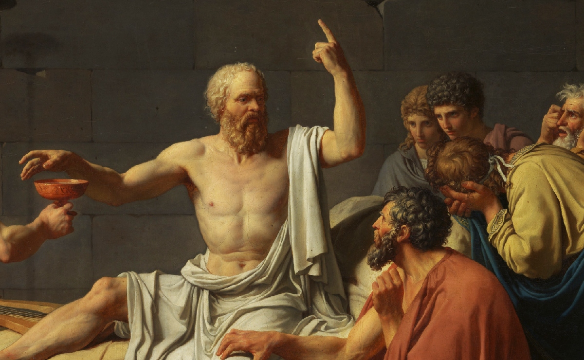 Jacques-Louis David, ‘La muerte de Sócrates’ (detalle), 1787. (Wikimedia Commons)