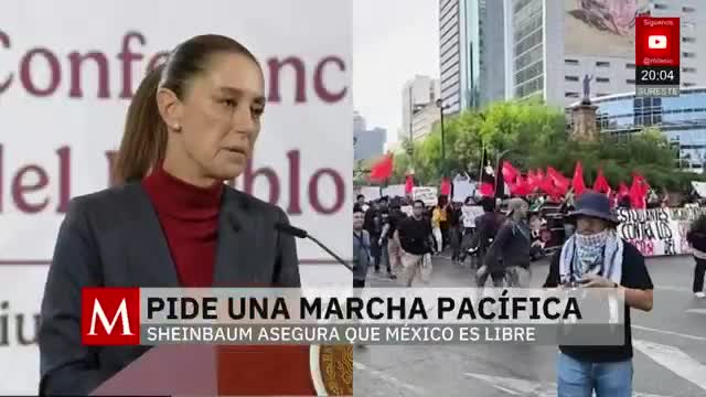 México es libre y pido una marcha pacífica: Sheinbaum | Jaime Núñez, 14 de noviembre de 2025