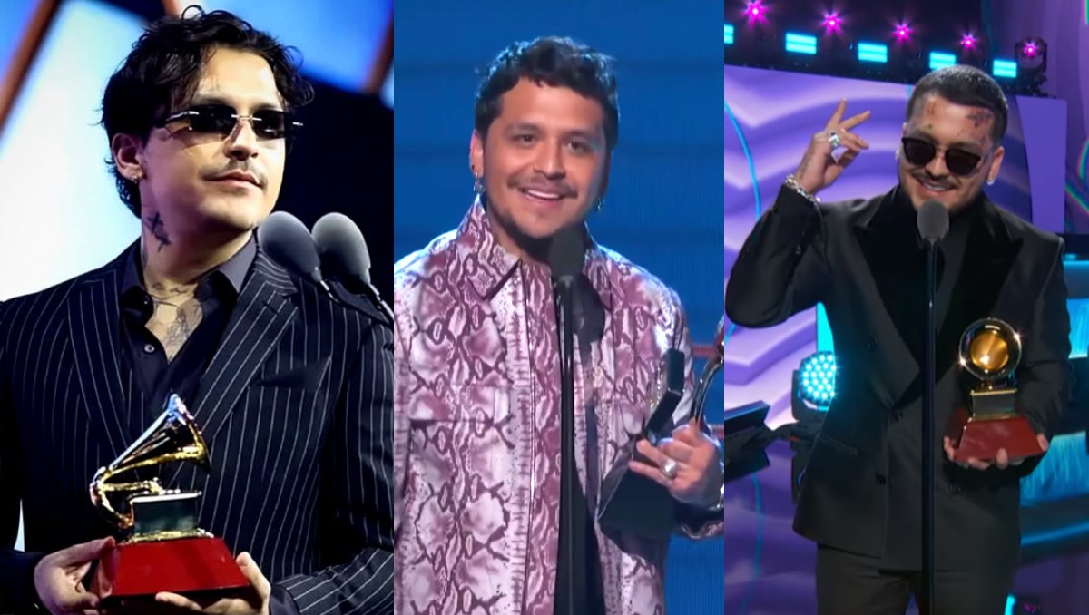 Nodal en sus premiaciones de Latyn Grammy 2025, Premios Billboard 2021 y Latin Grammy 2022. | FOTO: de Latyn Grammy y Premios Billboard.