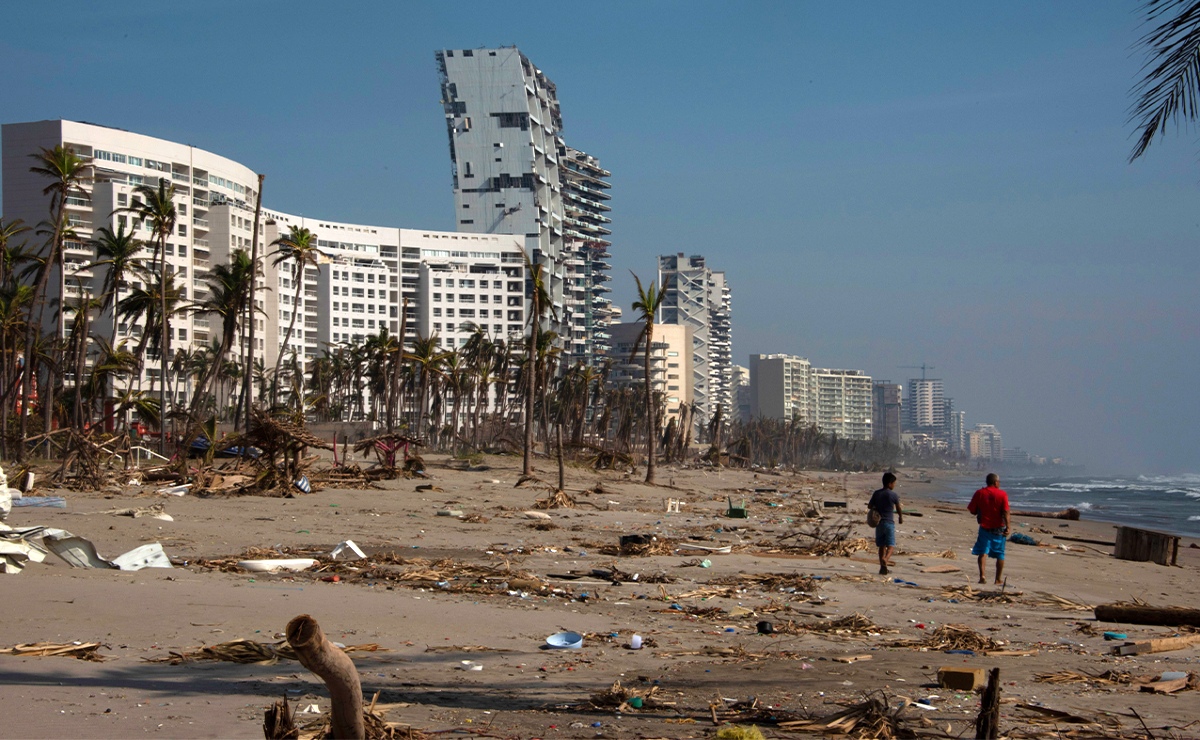 Zona Diamante en el puerto de Acapulco tras el paso del huracán Otis. (Foto: Rogelio Cuéllar)