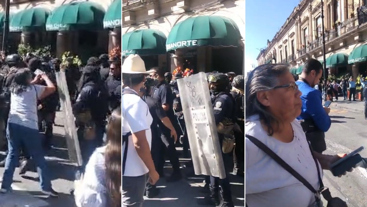 La agresión del policía a la periodista se registró frente al Palacio de Gobierno. | Especial