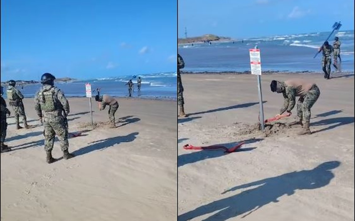 Letreros fueron retirados por elementos de la Secretaría de Marina. | Conibio Global