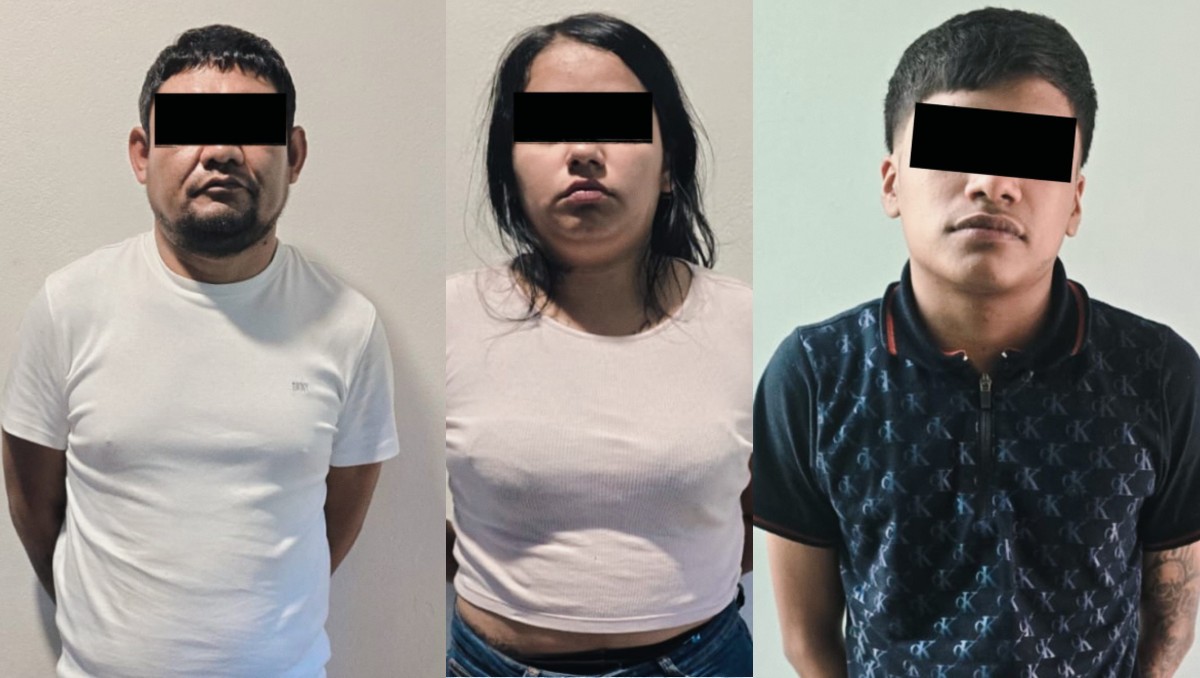 Los detenidos fueron identificados como Kleber Iván, de 21 años; Viridiana Cristal, de 23; y Felipe, de 39 | Especial