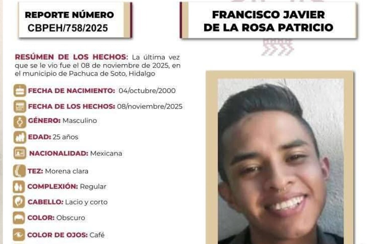Francisco Javier de la Rosa Patricio, de 25 años, fue encontrado sin vida en la localidad de San Javier, Tolcayuca.