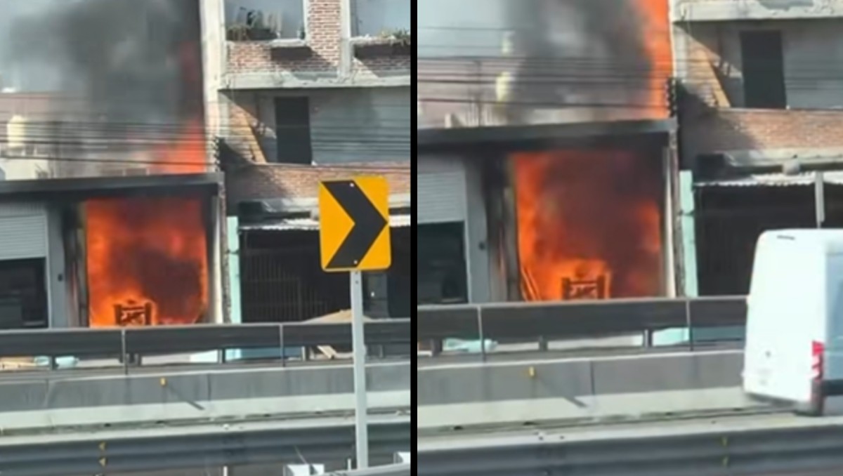 Un incendio devastó un taller de artesanías en Apaseo el Alto, sobre la carretera Panamericana.