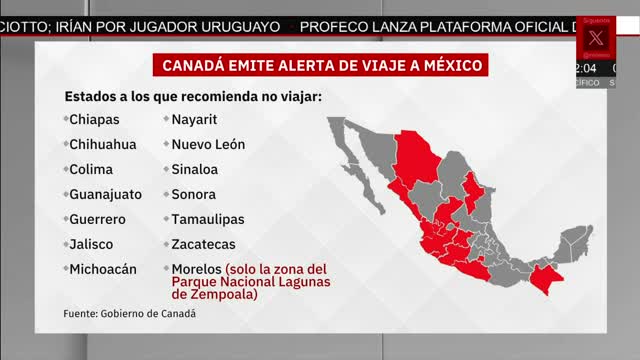 Canadá alerta de no viajar a México | Paola Barquet, 18 de noviembre de 2025