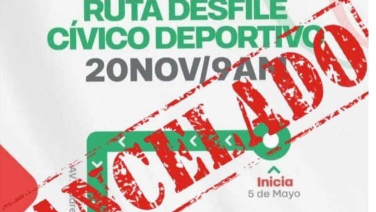 Cancelan desfile del 20 de noviembre en Zamora, Michoacán. | Foto: Especial