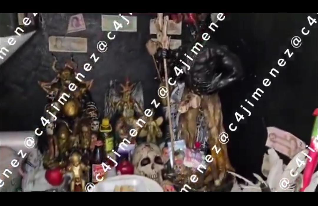 En el lugar encontraron altares a La Santa Muerte.