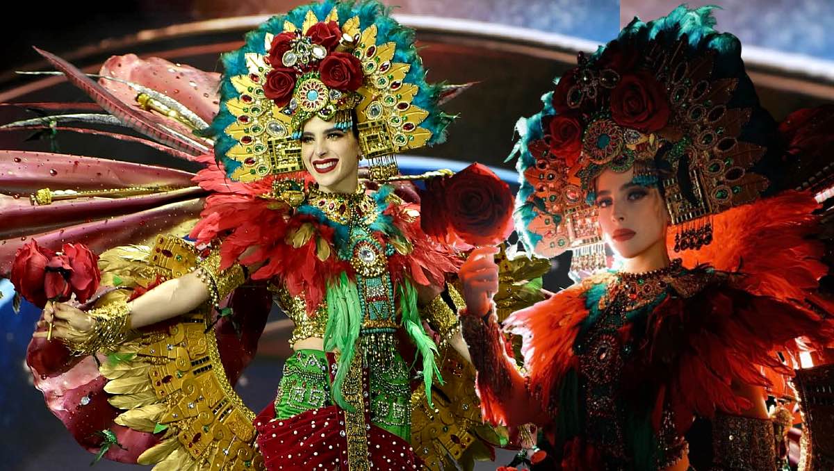 Fátima Bosch en su traje típico de México. | ESPECIAL