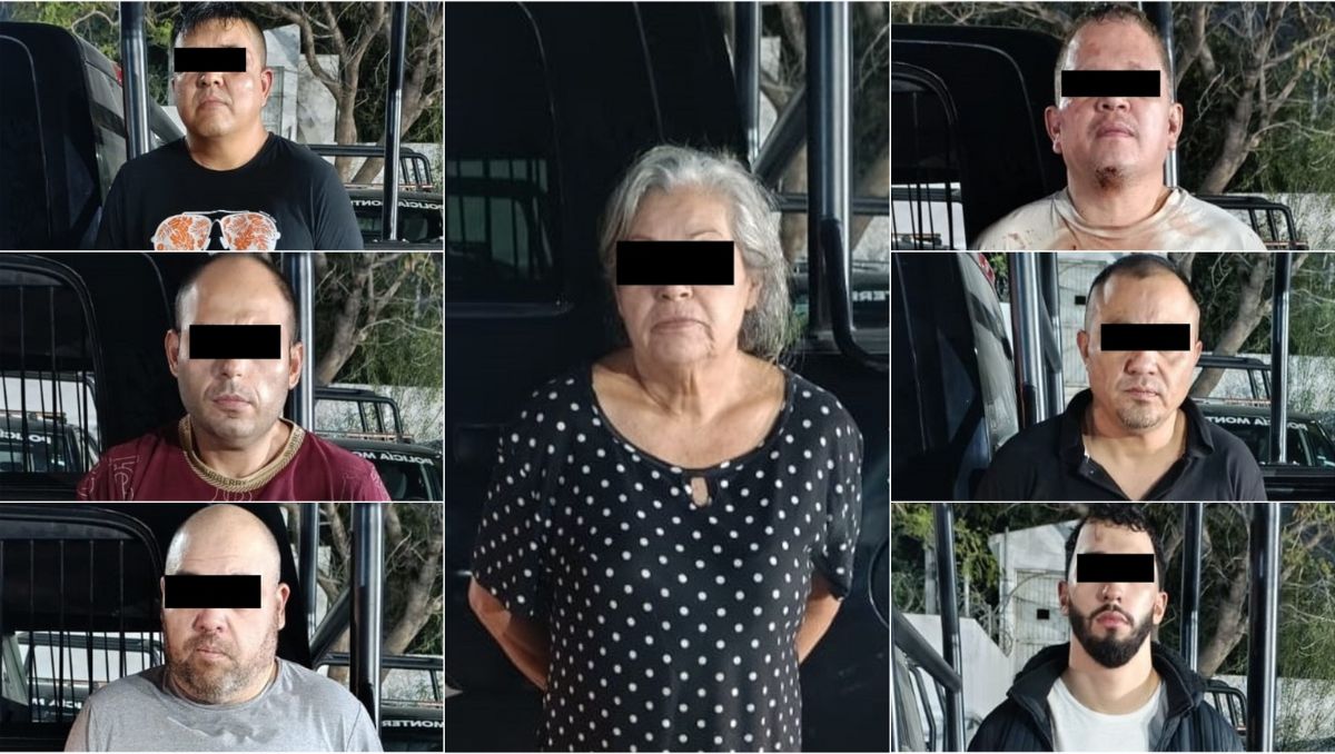Las siete personas fueron trasladadas a las instalaciones de la Policía de Monterrey | Especial