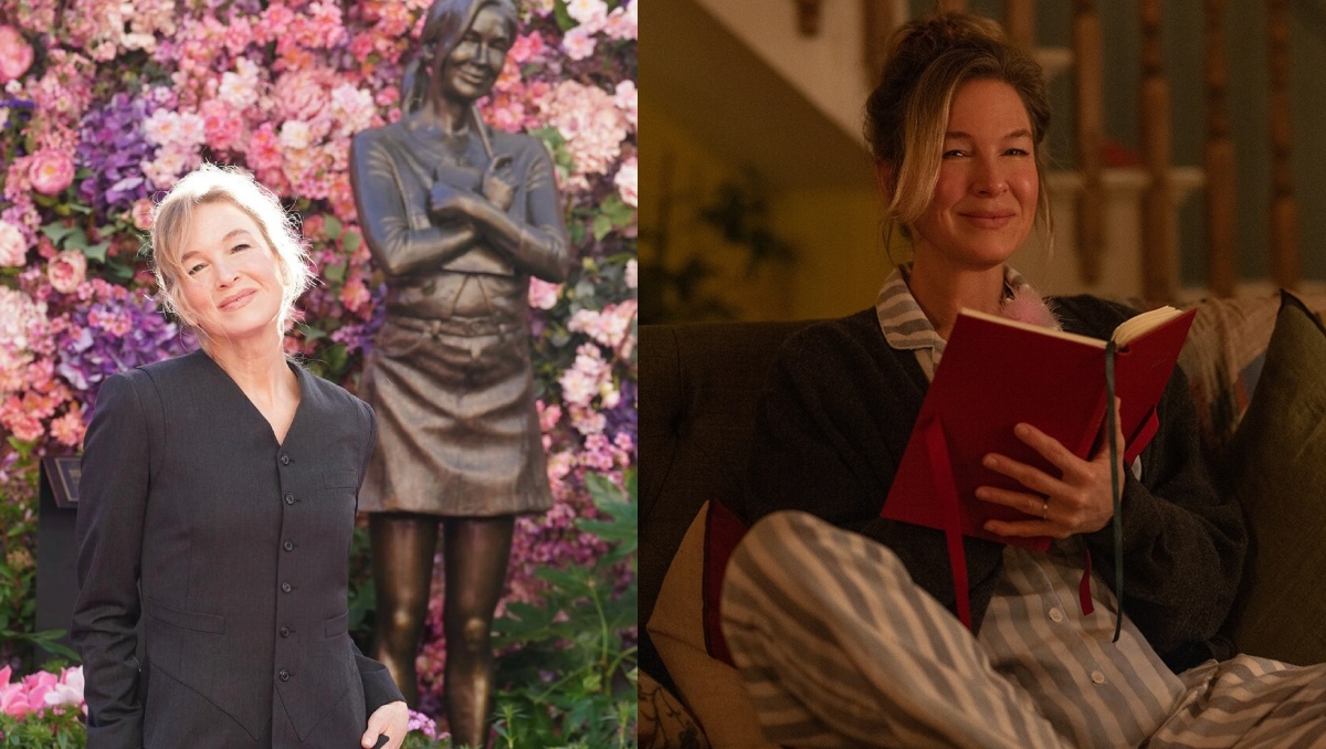 ¡Bridget Jones, inmortalizada! Renée Zellweger devela estatua de bronce de la heroína imperfecta