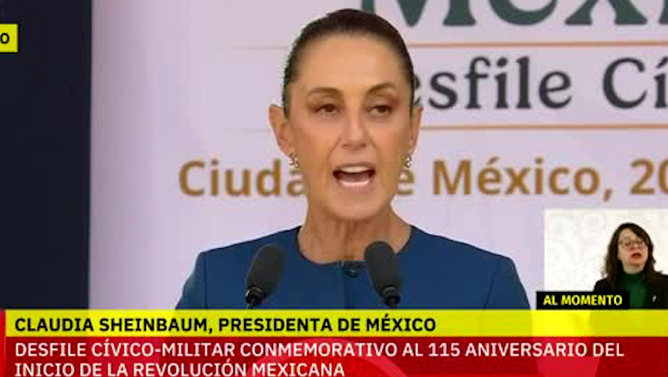 Claudia Sheinbaum ofrece discurso durante el desfile del 20 de noviembre en CDMX