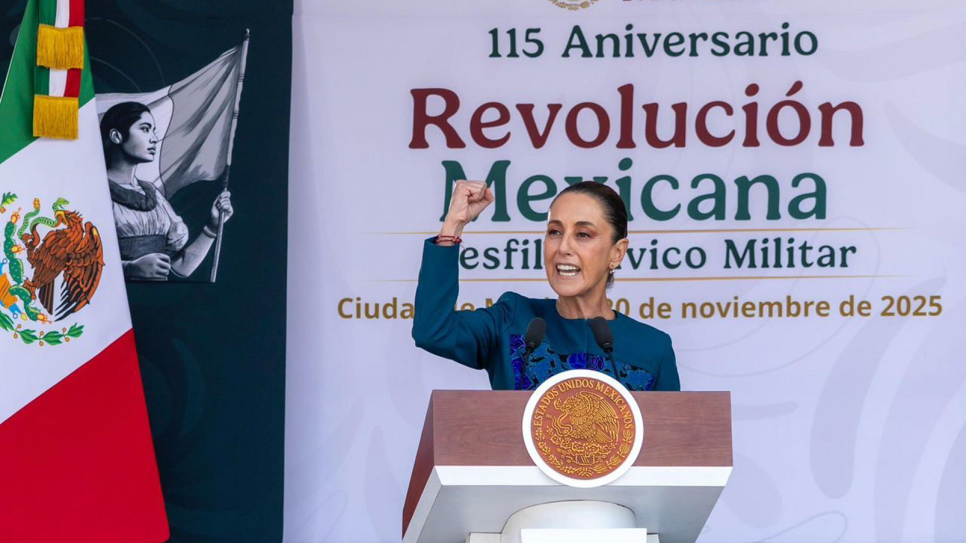 "Quién convoca a la violencia se equivoca": Sheinbaum en desfile del 20 de noviembre