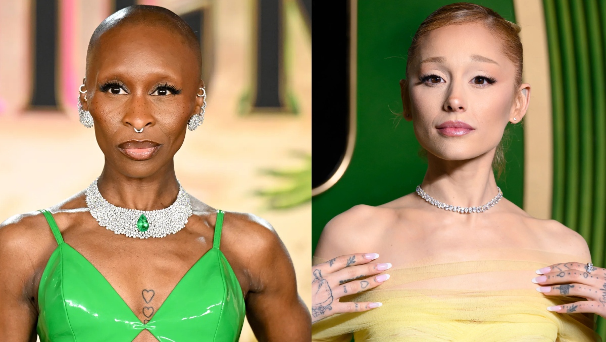 Cynthia Erivo explica cómo protegió a Ariana Grande en estreno de Wicked.