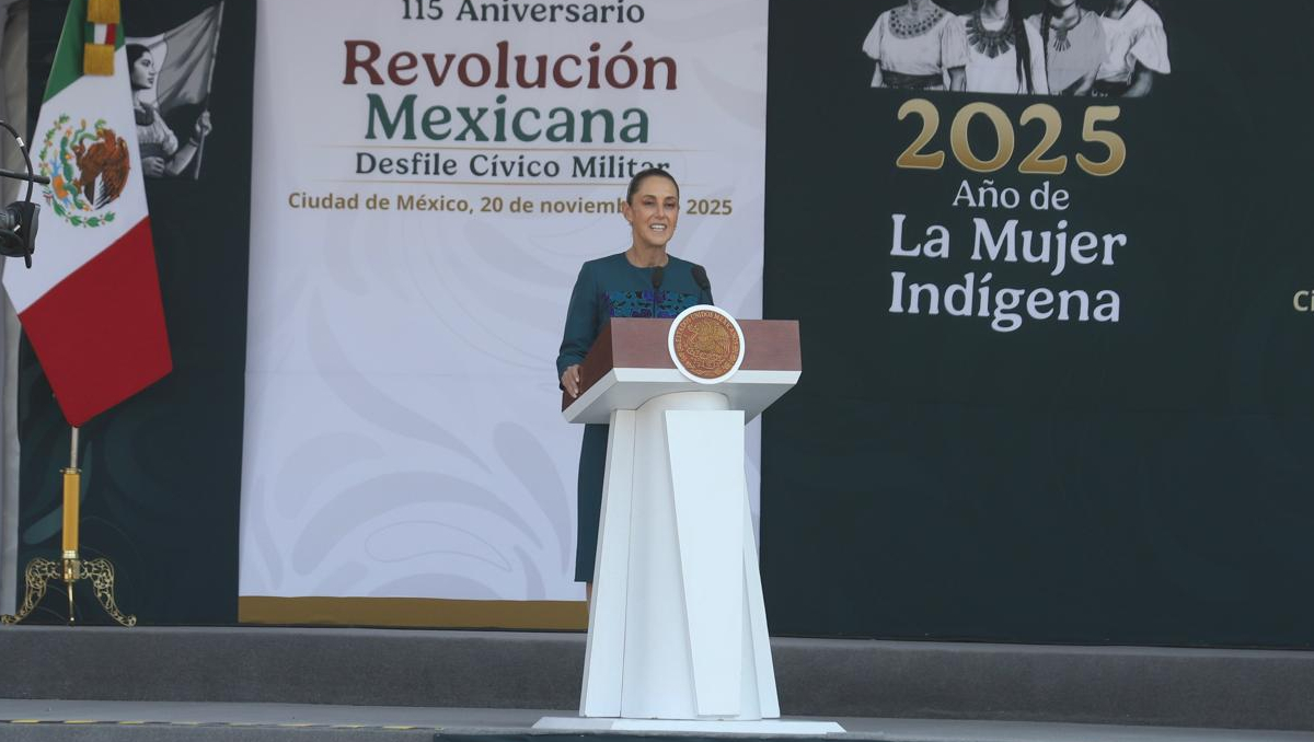 la Presidenta durante su discurso por el aniversario 115 de la Revolución Mexicana. | Jorge Carballo