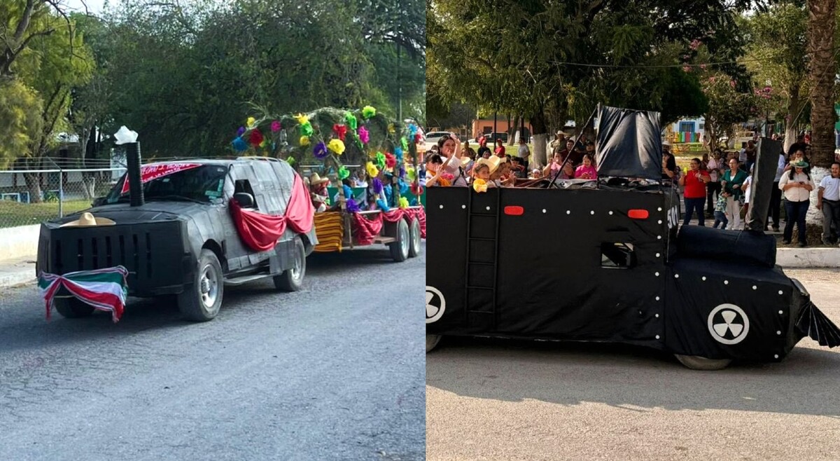 ¿Tanques monstruos o locomotoras? Cruillas sorprende con desfile revolucionario | Foto: Diana Vanessa Leal López en Facebook