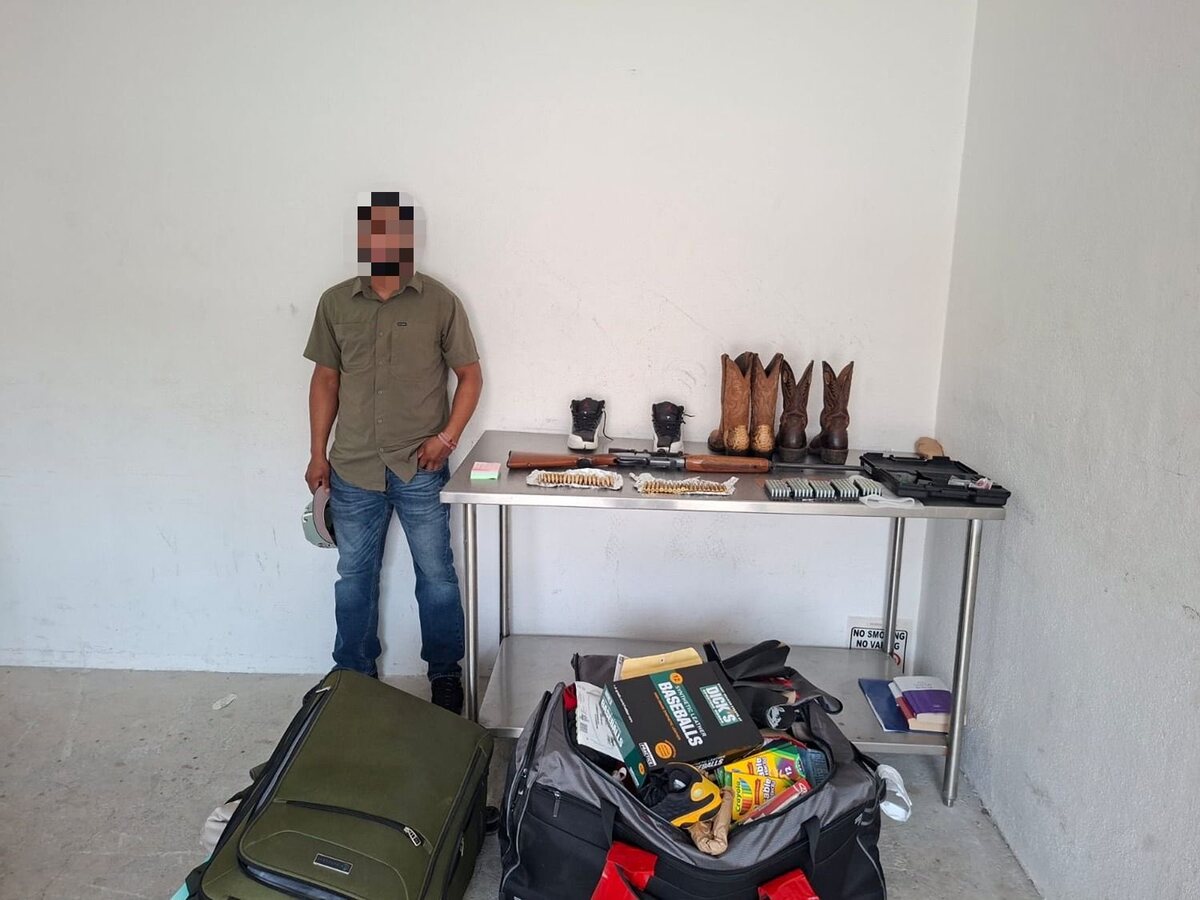 Detienen a pasajero con rifle y más de 280 cartuchos en revisión del Puente Nuevo en Matamoros